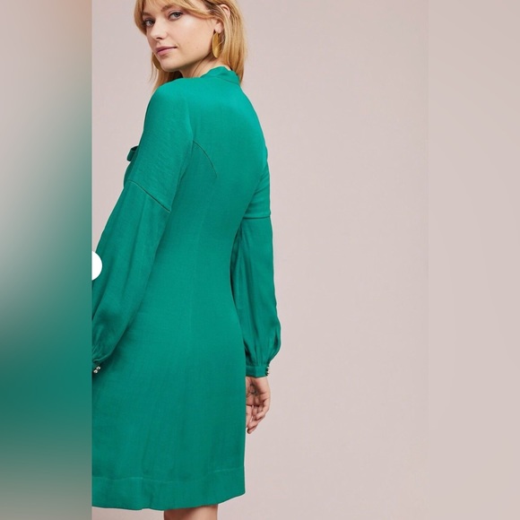 NWOT Anthropologie Gina Keyhole Dress by Moulinette Soeurs Green Size 2 - Picture 3 of 14